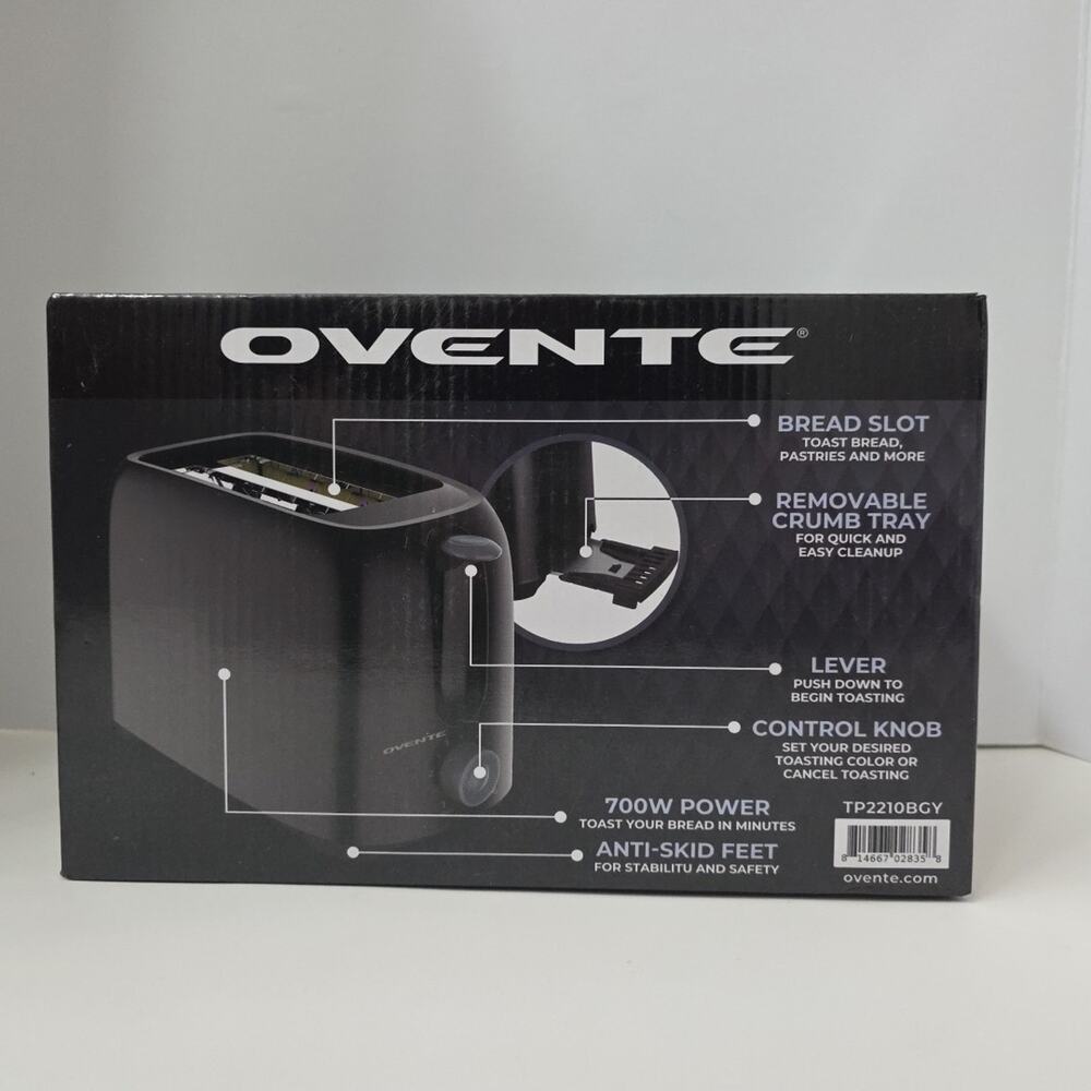 Electric 2 Slice Toaster Machine with 6-Shade Browning Selector Setting, Compact